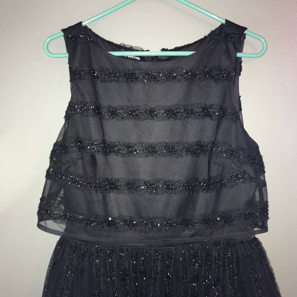 Bebe Sequin and Mesh Striped Cocktail Dress - Picture 7 of 8